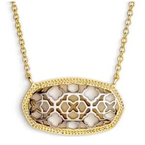 KENDRA SCOTT 14K Gold Plated/ Rhodium Dollie Filigree Pendant Necklace